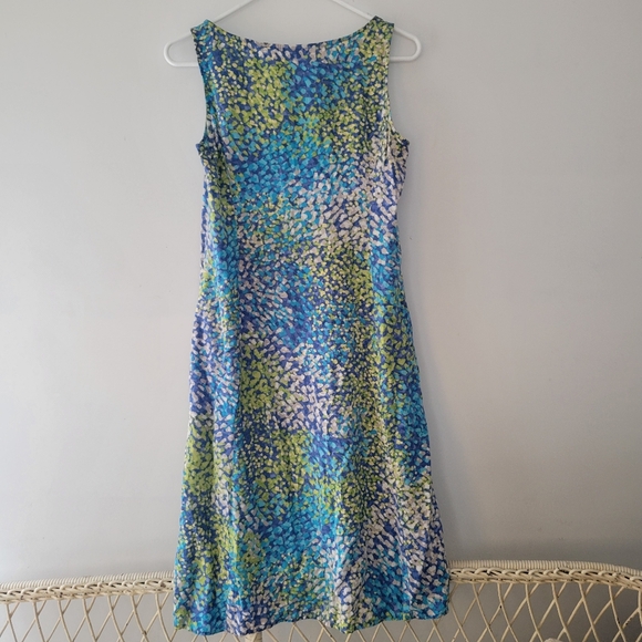 J. Jill Blue and Green Sleeveless Dress, size 6 - Picture 2 of 3